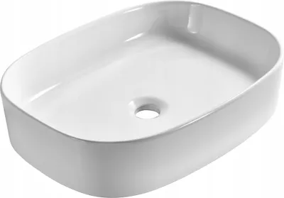 Produktbild von Aufsatzwaschbecken 51x37x12 weiß oval abgerundet Keramik Omeble