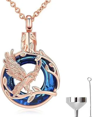Immagine prodotto di Ciondolo con catena (55 cm) per ceneri, capelli o profumo - gioielli commemorativi in oro rosa