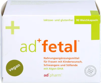 Produktbild von Adfetal Weichkapseln für Frauen mit Kinderwunsch, Schwangere und Stillende, 90 St. Kapseln