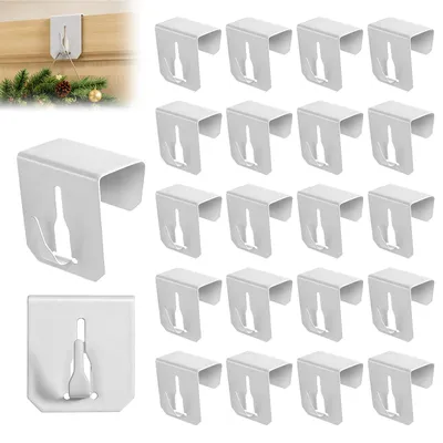 Fensterhaken, 20 Stück, weiß, Edelstahl, bis 21 mm, ohne Bohren