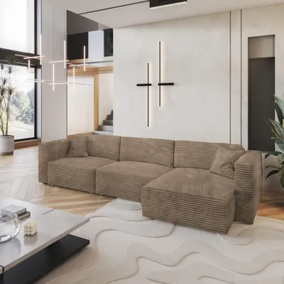 Produktbild von Masseno Ecksofa TOLMO mit Schlaffunktion L-Form, Sofa mit Bettkasten, Wohnzimmersofa, Couch, Soffa, Bettsofa, Couchgarnitur- Beige, TILIA 17