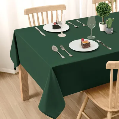 Imagen del producto de Mantel para mesa, color verde, resistente al agua, 130 x 160 cm, lavable, ideal para comedor y jardín