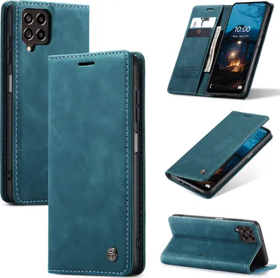 Obrázek produktu pro Galaxy M53 Pouzdro, RetroPolyuretanKožené Pouzdro s Funkcí Stojánku pro Samsung Galaxy M53 modré