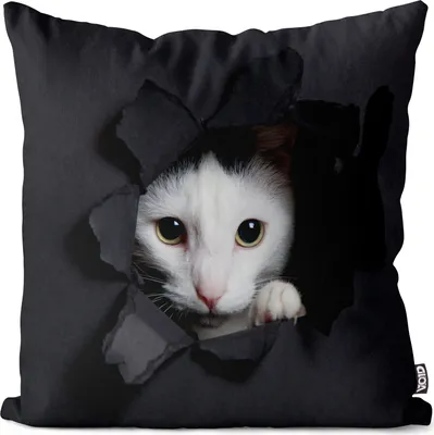 Produktbild von VOID Weiße Katze Kissenbezug Kissenhülle Sofakissen Kissen Deko Outdoor-Kissen Dekokissen