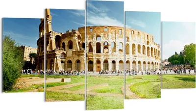 Produktbild von Bild auf Leinwand - Leinwandbild - Archäologie Architektur Italien Kolosseum - 160x85cm - Wand Bild - Wanddeko - Leinwanddruck - Bilder - Kunstdruck - Leinwand bilder - Wandkunst - EA160x85-2685