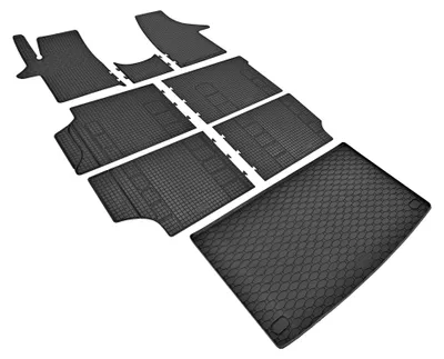 Produktbild von Passgenaue Gummifußmatten und Laderaumwanne von Z4L passend für VW T6 Transporter/Caravelle 8/9Sitze ab 2015 bis 2019 | L2