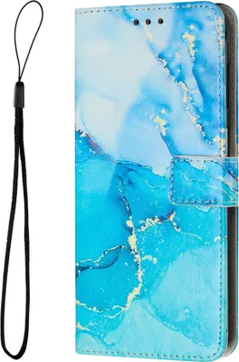 Produktbild von König Design Hülle kompatibel mit Samsung Galaxy S23 Kunstleder Handyhülle - Handy Case Blau Grün