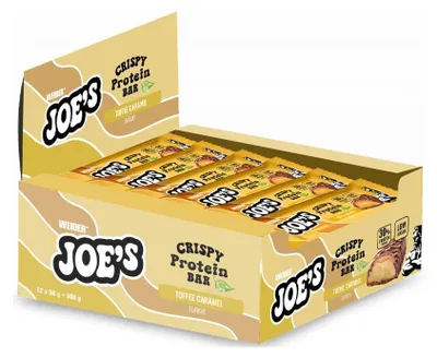 Produktbild von Weider Joe's Crispy Protein Bar (12x50g) Toffee Caramel - Riegel - Protein-Riegel