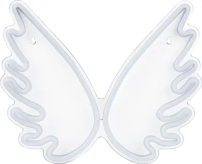 Produktbild von BELIANI LED Neon Licht Wanddeko Weiß 33 cm Hoch Engelsflügel Hängende Deko mit Kabel für Wohnzimmer Schlafzimmer Büro Flur