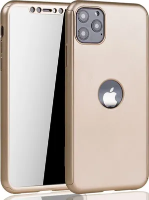 Image de Coque de protection pour téléphone, étui 360 degrés avec protection d'écran, bumper, compatible avec Apple, Samsung, Huawei. Modèle : Apple iPhone 11 Pro, Couleur : Or