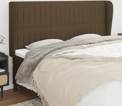 Produktbild von CLORIS Bettkopfteil Kopfteil mit Ohren Dunkelbraun 203x23x118/128 cm Stoff, 25,45 kg