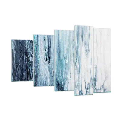 Produktbild von Bilder auf glas - 5 Teile - Abstraktion Prellung Blau - 150x100cm - Glasbilder - Wandbilder - Bilder - Wanddekoration aus Glas - Glas Bilder - Wandbild auf Glas - GEG150x100-4380