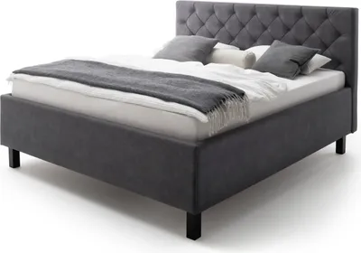 Produktbild von Bett San Marino 180x200cm mit Stauraum Kunstleder - anthrazit/schwarz