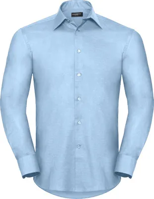 Produktbild von Russell Collection Oxford Herren Hemd, Langarm, pflegeleicht BC1015 (Kragenweite 43) (Oxford Blau)