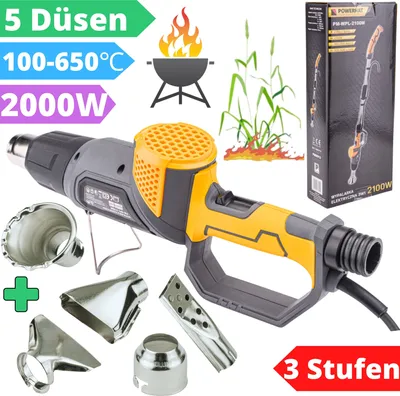 🔥Heißluftpistole Elektrisch Heißluftgebläse Unkrautbrenner Unkrautvernichter Set🔥