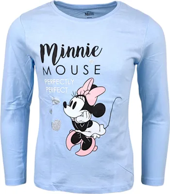 Produktbild von Langarmshirt Disney Minnie Mouse mit Glitzer Hellblau 110 cm