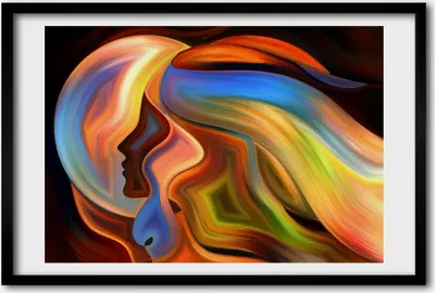 Produktbild von Bild 60x40 MDF-Rahmen, Wandkunst Abstraktion