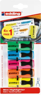 Immagine prodotto di Evidenziatore 7 Mini PU=10x5 pezzi Blister assortito