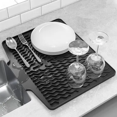 Produktbild von Silikon-Antislip-Mat für Geschirr - 40 x 33 cm - schnell trocknende Selbstabwischmat