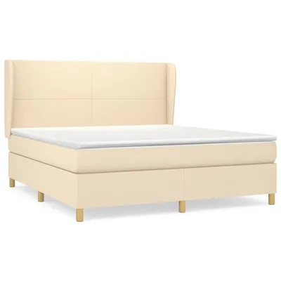 Produktbild von vidaXL Boxspringbett mit Matratze Creme 160x200 cm Stoff