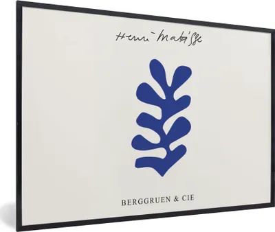 Produktbild von MuchoWow® Gerahmtes Poster Abstrakt - Blau - Kunst - Matisse 30x20 cm - Poster mit Schwarzem Bilderrahmen Wandposter Rahmen Foto Bilder - Kunstdruck - Bild-Poster