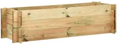 Zdjęcie produktu dla Drewniana skrzynia ogrodowa – skrzynia do uprawy z drewna dębowego – skrzynia do sadzenia na zewnątrz – 120 x 40 x 32 cm – drewno naturalne