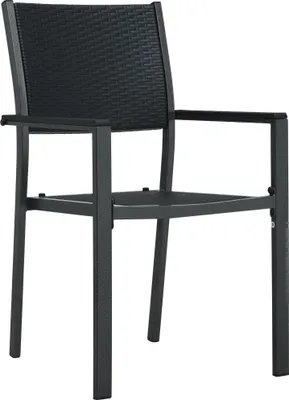 Produktbild von vidaXL Gartenstühle 4 Stk. Schwarz Kunststoff Rattan-Optik