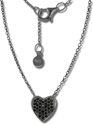 Image de SilberDream Zirkonia Collier 44cm 925 Argent Bijoux Cœur Noir GSK401S