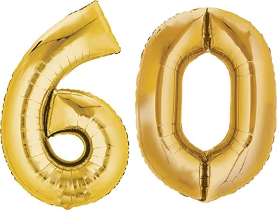 Produktbild von Folienballon, 80 cm, gold, Ziffer 60
