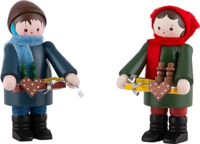 Immagine prodotto di Miniatura natalizia Striezel bambini piccoli colorati (2) Altezza circa 6 cm NUOVO