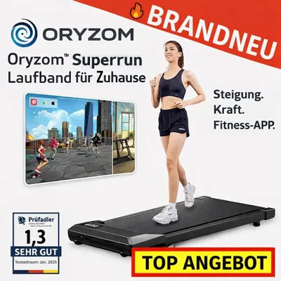 Produktbild von Oryzom™ Superrun Laufband für Zuhause & Büro mit Steigung / 2,2 PS Motor mit App