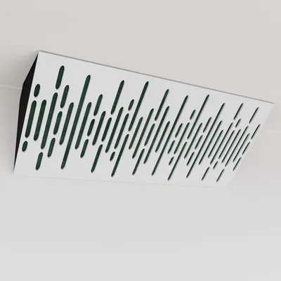 Produktbild von 2er-Pack – Schmale akustische Eck-Bassfalle mit Samtstoff | 23x50x10 cm |Reflexion - Schalldämmung | [WAVE (Horizont) - Weiß |Grün]