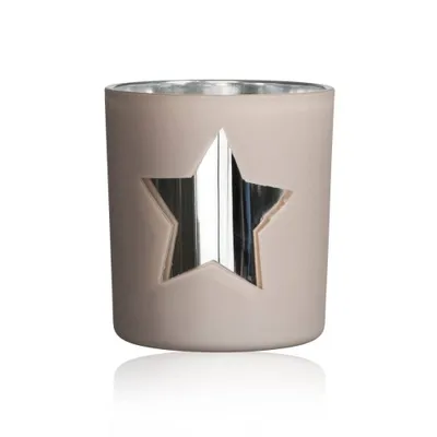Produktbild von SANDRA RICH, GLAS-TEELICHT "STAR" STERN, verspiegelt ca 8cm. SCHLAMM