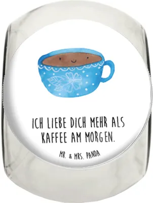 Produktbild von Mr. & Mrs. Panda Kaffeedose Kaffee Tasse L 870ml - Weiß - Geschenk, Geschmack, Teedose, Süßigkeiten Glas, Glücklich, Genuss, glasbehälter, Vorratsglas, Lustige Sprüche