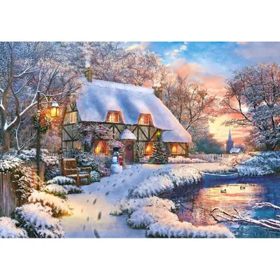 Image de CASTORLAND Cottage d'hiver Puzzle 500 pièces