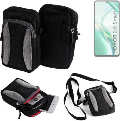 Produktbild von K-S-Trade Holster Schutz Hülle kompatibel mit Honor 200 Smart Handy Hülle Gürteltasche Umhängetasche mit Zusatzfach schwarz