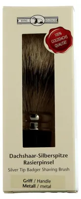 Immagine prodotto di Spazzola da barba GOLDDACHS, 100% tasso, spennacchiotto d'argento, metallo, argento, nero