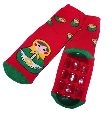 Produktbild von Kinder ABS-Socken aus Baumwolle Matroschka Rubin Größe 35-38
