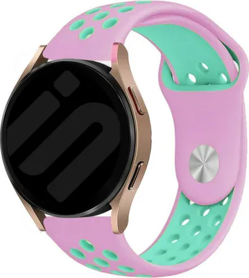 Produktbild von Strap-it Samsung Galaxy Watch 6 Classic 47mm Sport Armband (Rosa/Aqua)