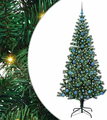 Obrázok produktu pre vidaXL Umelý predsvietený vianočný stromček zelený 210 cm