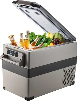Obrázok produktu pre Prenosná chladnička do auta, kapacita 45 l, chladiaci rozsah -20 °C až 20 °C, výkon 60 W, napätie 12/24 V DC, hmotnosť 15,6 kg