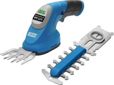 Produktbild von Akumulatorowy zestaw do pielęgnacji ogrodu Güde GPS 3,6 V-1,5 LI-ION (zintegrowany akumulator 3,6 V/1,5 Ah, nożyce ogrodowe 70 mm, nożyce do żywopłotu/krzewów 100 mm do gałęzi o średnicy do ø 8 mm, beznarzędziowa zmiana położenia, z ładowarką)