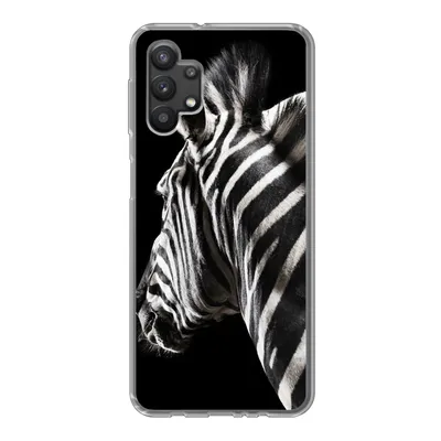 Produktbild von MuchoWow® Handyhülle Schutzhülle Hülle für Samsung Galaxy A32 5G Zebra - Tier - Schwarz - Porträt Silikon Softcase Handy Hülle - Softcase
