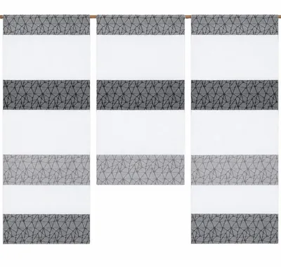 Produktbild von Design Mini Flächenvorhang Set anthrazit grau mit Muster Schiebevorhang Schiebegardine 2292