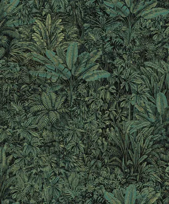 Produktbild von Khroma by Masureel Tapete Dschungelmuster Grün - 630083 - 53 cm x 10.05 m