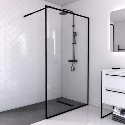 Obrázok produktu pre Walk In Aurlane 120 cm farba rámu čierna dekor skla číre sklo FAC216