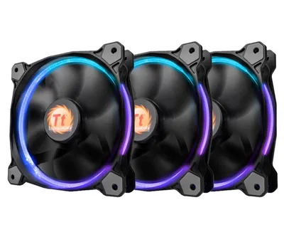 Image de Thermaltake Ventilateur de Boîtier 140mm Riing 14 LED RGB Set de 3 pièces