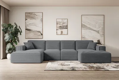 Produktbild von ALTDECOR Ecksofa in U-Form Corner Sofa Bett Eckcouch Couch L-Form Wohnlandschaft Cauchsofa SIERRA-U - 349x169x80 cm Duneklgrau -