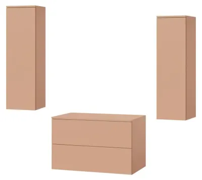 Produktbild von Badezimmerset 3-Teilig: Unterschrank + 2 Hochschränke Color Alpaca (2S 80 + 1D 100 X2)