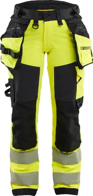 Produktbild von Blakläder Damen High Vis Arbeitshose 4-Wege-Stretch 7022, Farbe:High Vis Gelb/Schwarz, Größe:D25